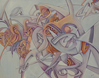 Jochen Bauer | Moderne Kunst | Künstler | Maler | Malerei | intuitive Malerei | abstrahierter Surrealismus | Bild Nr. 43 | Öl auf Leinwand| 80x100 cm