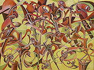 Jochen Bauer | Moderne Kunst | Künstler | Maler | Malerei | intuitive Malerei | abstrahierter Surrealismus | Bild Nr. 58 | Öl auf Leinwand| 60x80 cm