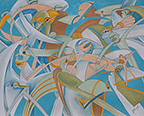 Jochen Bauer | Moderne Kunst | Künstler | Maler | Malerei | intuitive Malerei | abstrahierter Surrealismus | Bild Nr. 49 |Bleistift / Pastell auf Malkarton| Motiv 63x80 cm | Bildformat 84x100cm