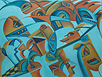 Jochen Bauer | Moderne Kunst | Künstler | Maler | Malerei | intuitive Malerei | abstrahierter Surrealismus | Bild Nr. 18 | Öl auf Leinwand| 60x80 cm
