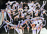 Jochen Bauer | Moderne Kunst | Künstler | Maler | Malerei | intuitive Malerei | abstrahierter Surrealismus | Bild Nr. 57 | Bleistift / Aquarellstift auf Malkarton| 34x47 cm