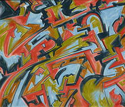 Jochen Bauer | Moderne Kunst | Künstler | Maler | Malerei | intuitive Malerei | abstrahierter Surrealismus | Bild Nr. 62 | Pastell auf Velourspapier | 46x55 cm