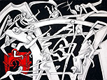 Jochen Bauer | Moderne Kunst | Künstler | Maler | Malerei | intuitive Malerei | abstrahierter Surrealismus | Bild Nr. 46 Baustelle | Tusche / Tempera auf Aquarellpapier | 36x48 cm