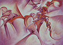 Jochen Bauer | Moderne Kunst | Künstler | Maler | Malerei | intuitive Malerei | abstrahierter Surrealismus | Bild Nr. 59 | Öl auf Leinwand| 60x80 cm