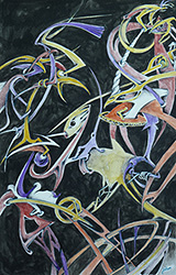 Jochen Bauer | Moderne Kunst | Künstler | Maler | Malerei | Bild Nr.77-1 | Aquarellfarben und Tusche auf Aquarellkarton | 18x29 cm