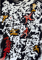 Jochen Bauer | Moderne Kunst | Künstler | Maler | Malerei | Bild Nr.78 | Tusche u. Aquarellfarben auf Zeichenkarton | 21x30 cm