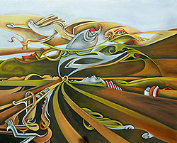 Jochen Bauer | Moderne Kunst | Künstler | Maler | Malerei | Nr.87 |Hot Dog Melody | Öl auf Leinwand | 80x100 cm